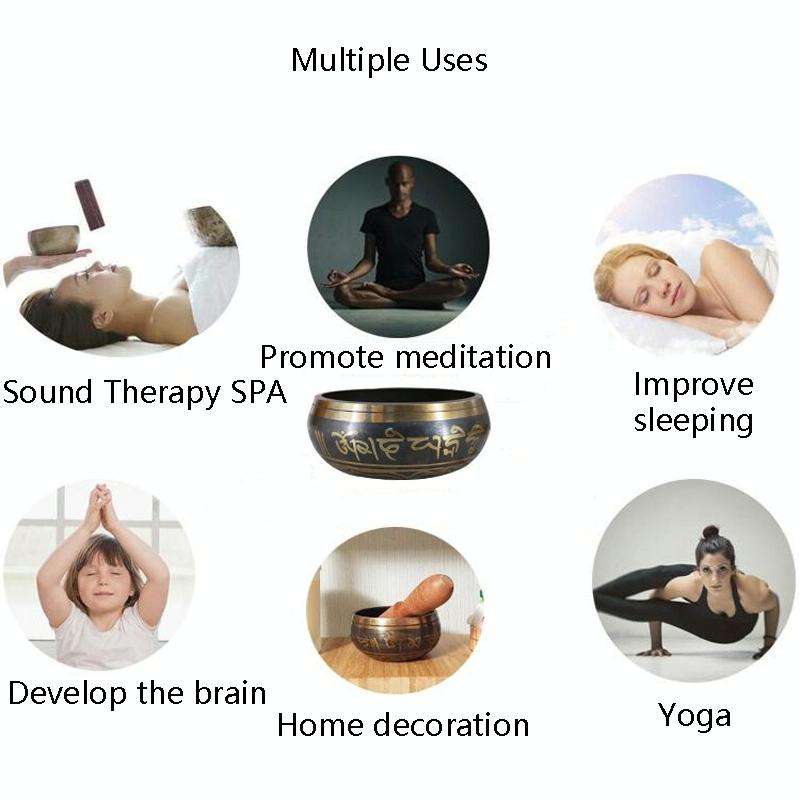 FB02-T8 Buddha Sound Bowl Yoga Meditation Bowl Home Decoration, Random Color And Pattern Delivery...