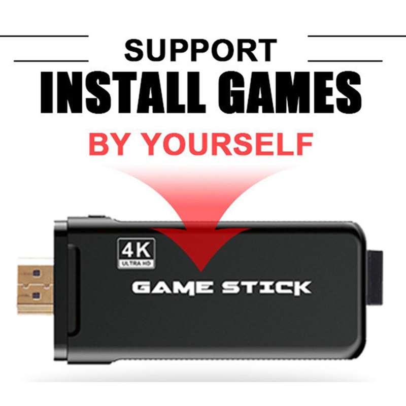 PS3000 64GB 4K Retro Game Stick with 2 Wireless Gamepads 10000+ Games Pre-installed