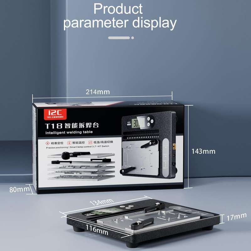 i2C T18 LCD Display PCB Motherboard Layered Desoldering Station With Universal Module, US Plug