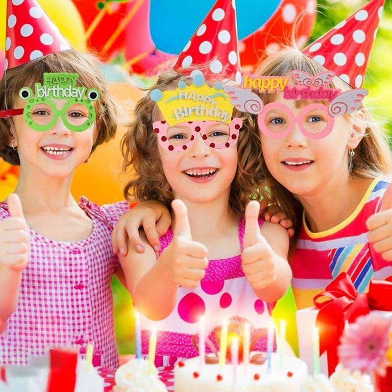 2 PCS Funny Glasses Birthday Party Cartoon Decoration Photo Props, Shape: Blue Birthday Hat