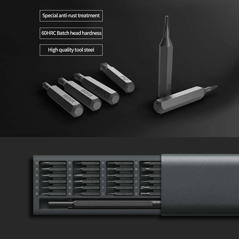 Original Xiaomi Mijia Wiha Daily Use Screwdriver Kit 24 in 1 Precision Magnetic Bits Aluminum Box...