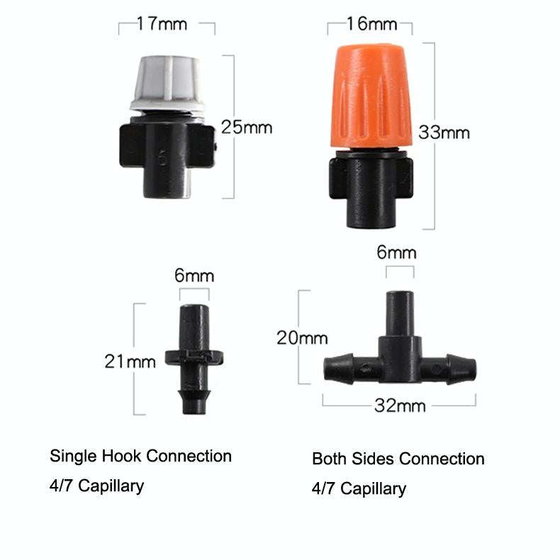 20pcs TF-118 Gardening Irrigation Drip Irrigation System Set Accessories Single Hook Connection 4...