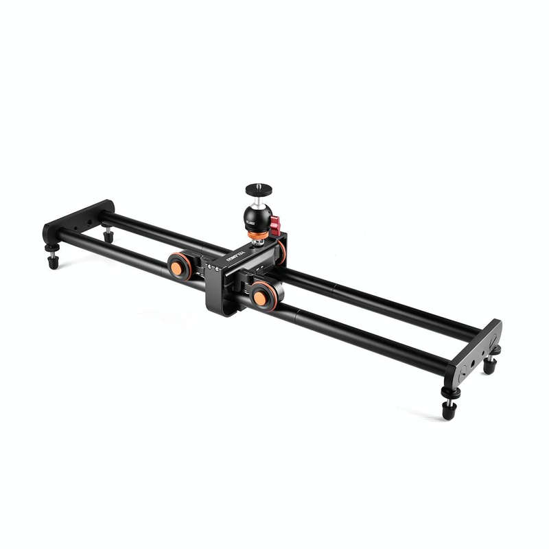 YELANGU L4X-60ET 60cm Splicing Slide Rail Track + Trolley Rail Buckle with Ballhead for SLR Camer...