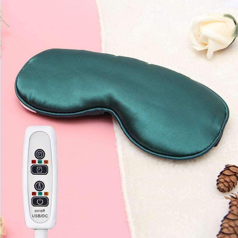 USB Charging Heating Silk Moxa Sleep Eye Mask (Green)