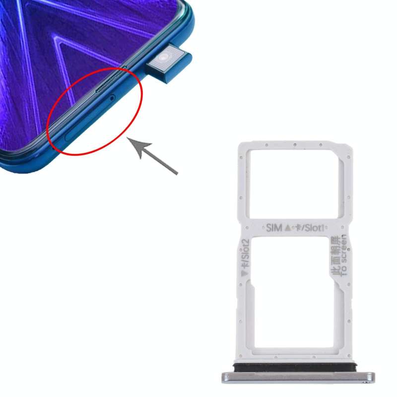 SIM Card Tray + SIM Card Tray / Micro SD Card Tray for Honor 9X (Silver)