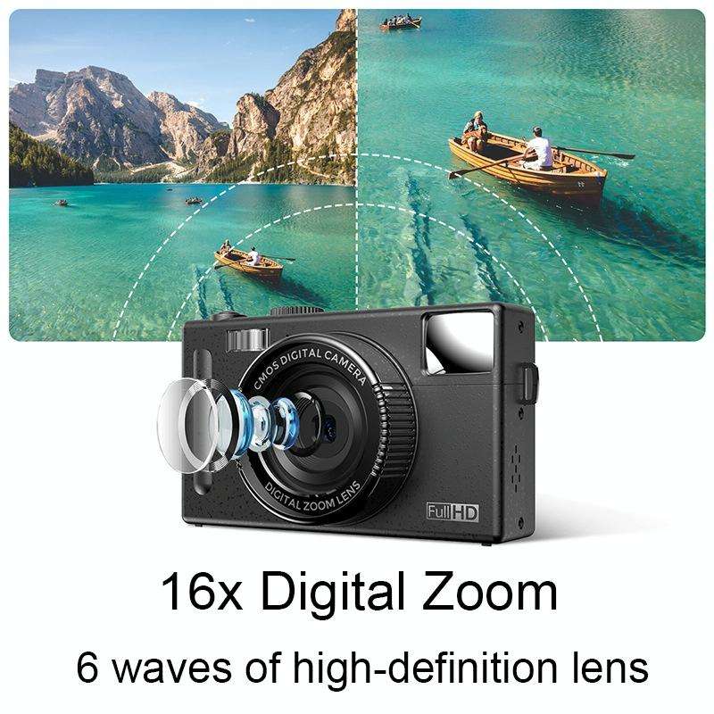 R1 48 Million HD Pixels 3.0 Inch IPS Screen Children Digital Camera, Spec: Black