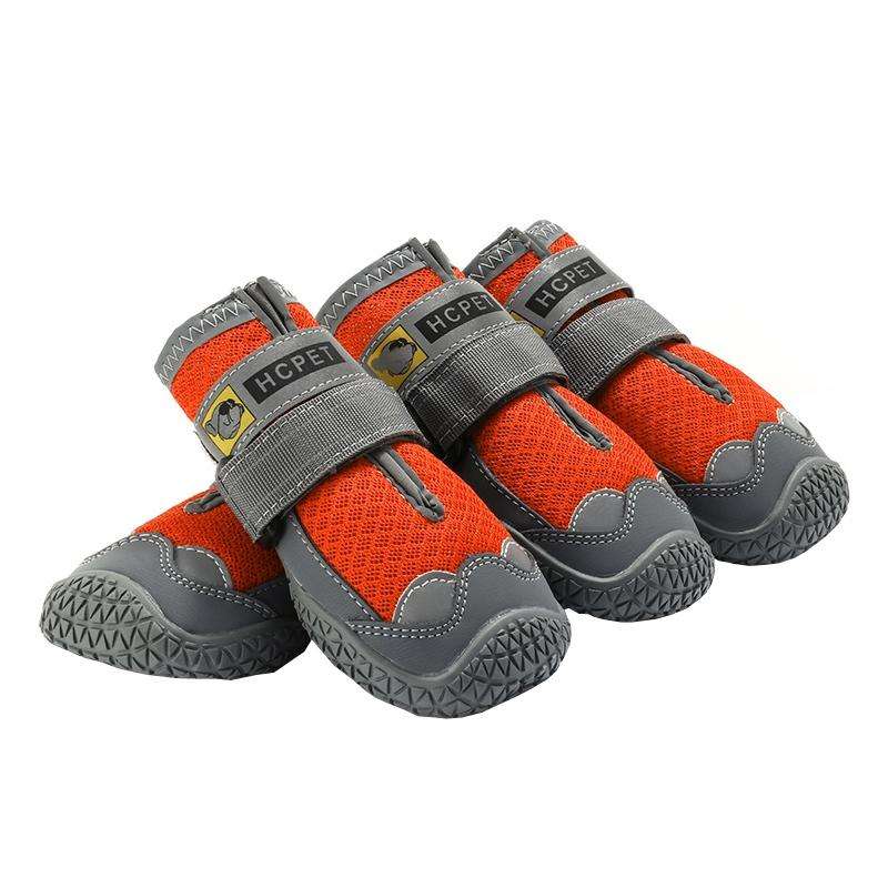 4 PCS / Set HCPET Dog Shoes Breathable Net Dog Shoes, Size: No.7 7cm(Orange)
