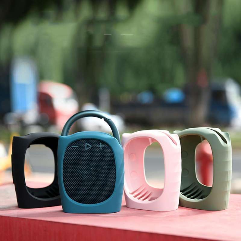 For JBL Clip 4 Bluetooth Speaker Silicone Case Protective Cover With Straps(Pink)