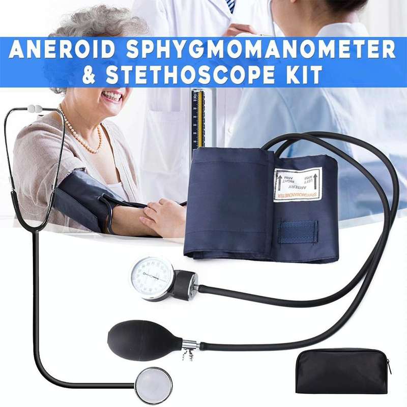 Manual Blood Pressure Watch With Stethoscope Double Tube Double Head Old Sphygmomanometer Arm Typ...