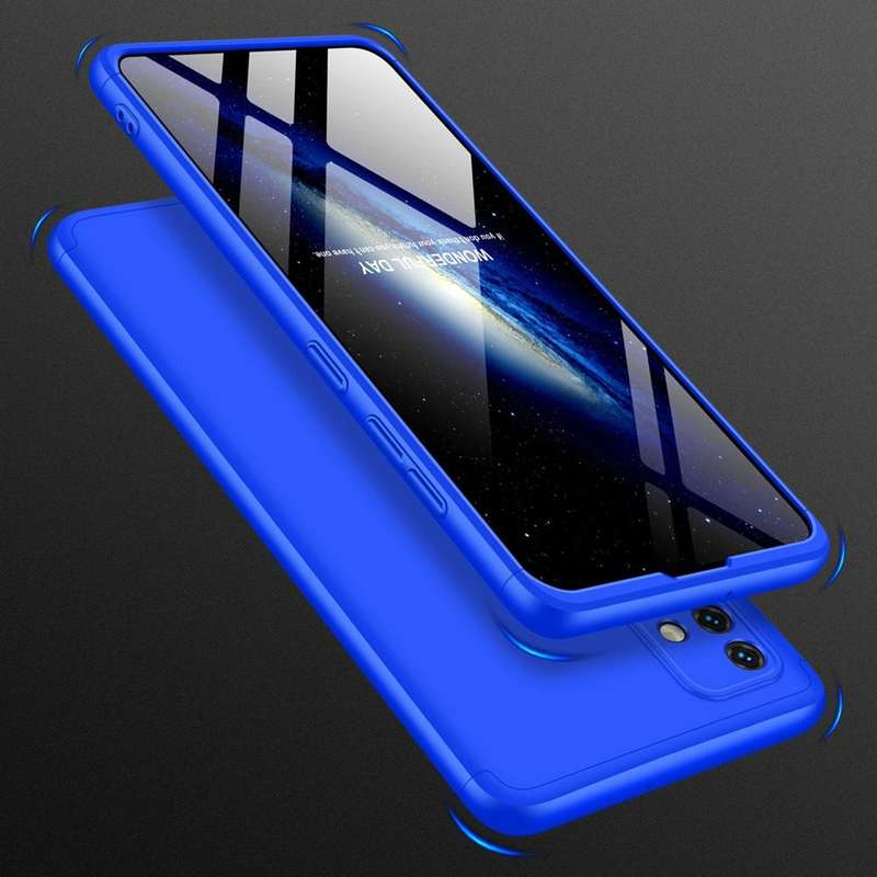 For Samsung Galaxy A51 GKK Three Stage Splicing Full Coverage PC Protective Case(Blue)