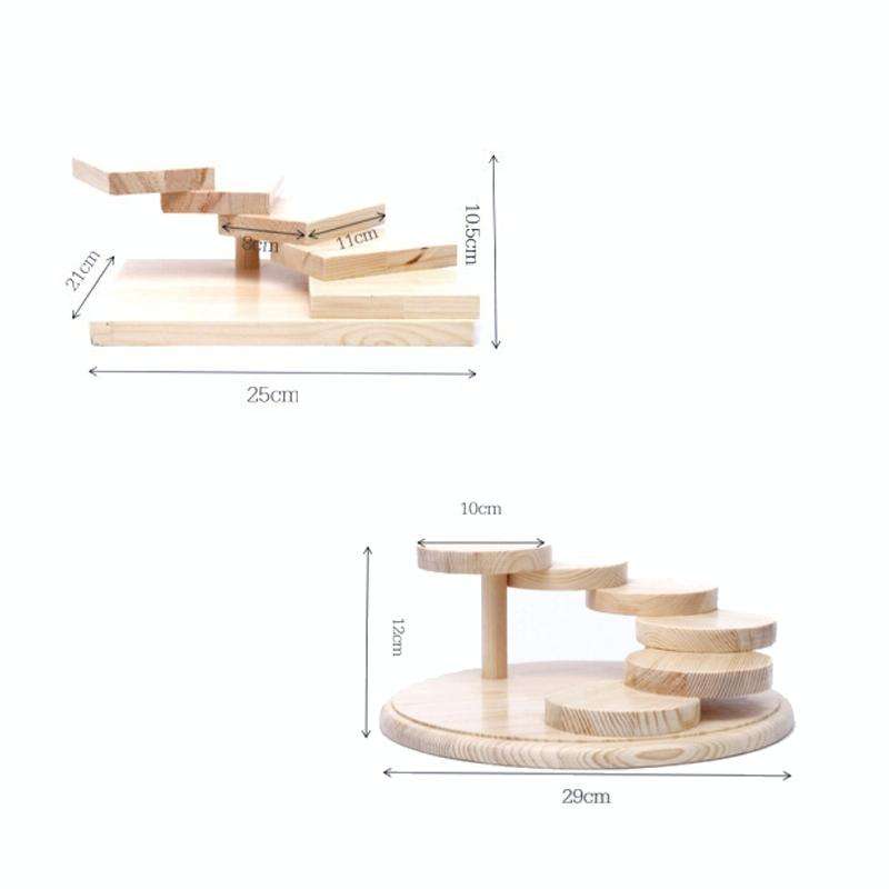 Wood Serving Tray Rotating Steps Meat Plate Sushi Dish, Specification: Round Six -step