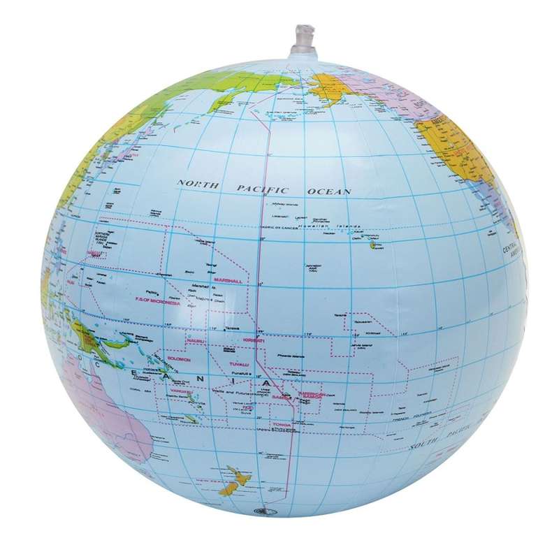 Inflatable Globe World Earth Ocean Map Ball Geography Learning Kids Educational Beach Ball , Size...