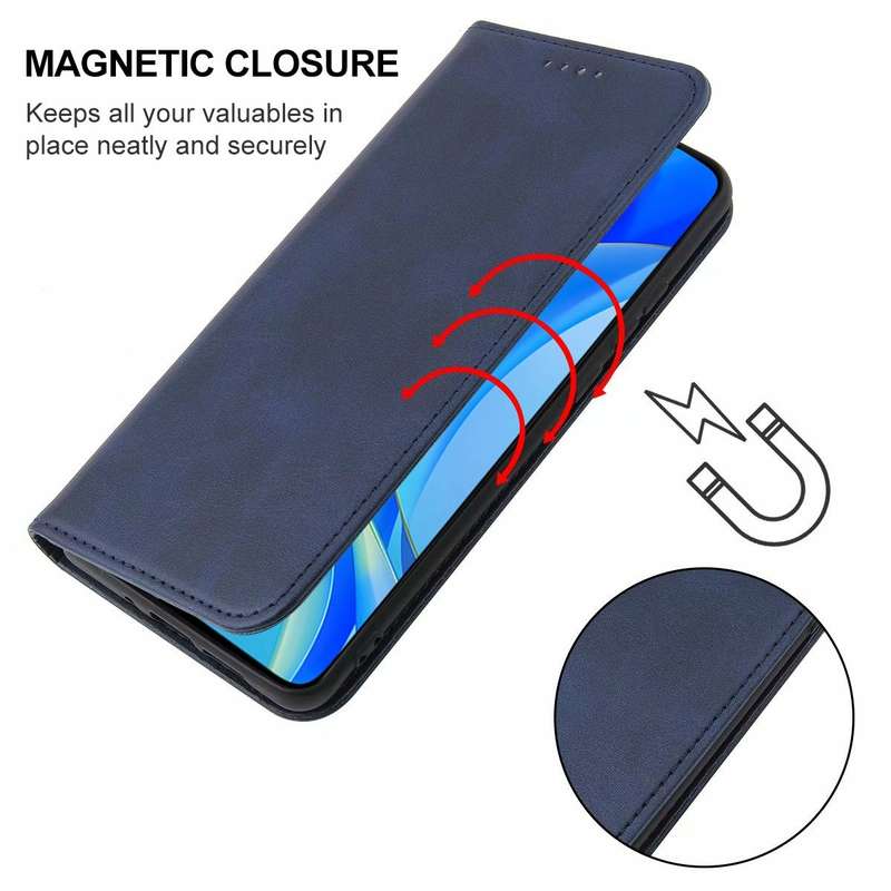 For Huawei Nova Y70 Magnetic Closure Leather Phone Case(Blue)