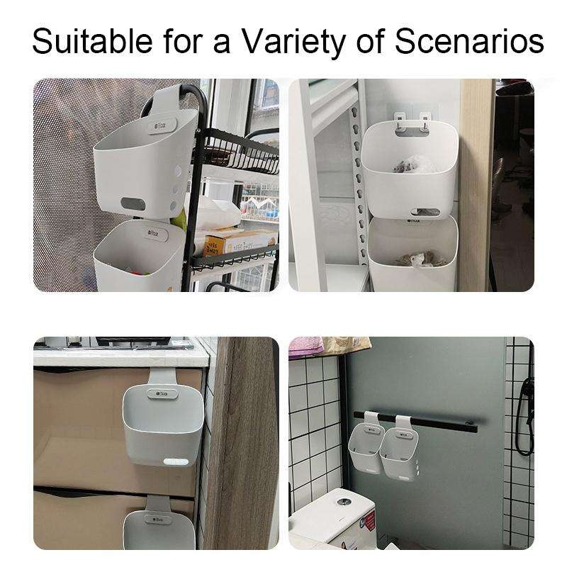Ffcat Kitchen Sundries Storage Hanging Basket Bathroom Storage Basket, Color: 55209 Gray