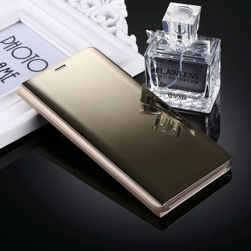 For Galaxy Note 8 Electroplating Mirror Horizontal Flip Leather Case with Sleep / Wake-up & Holde...