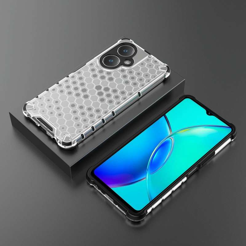 For vivo Y27 4G Global Shockproof Honeycomb PC + TPU Phone Case(White)