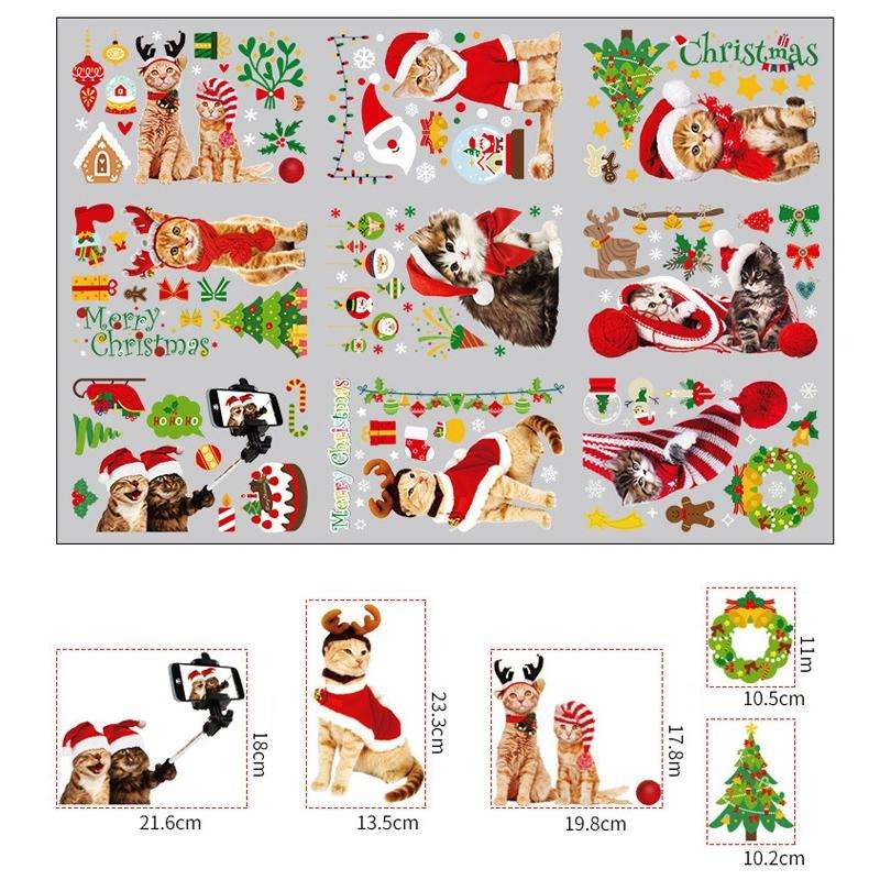 SKJD2312 Christmas Decorations Shop Window Kindergarten Layout Static Electricity Stickers