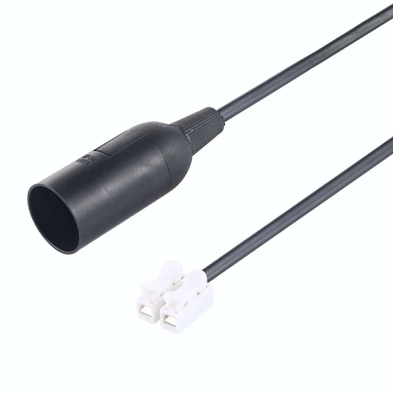 E14 Lamp Socket Base Holder with Electrical Wire Cable, Cable Length: 28cm(Black)