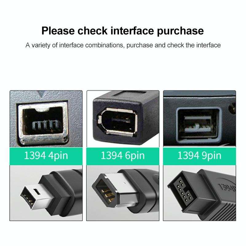 Firewire 800 IEEE1394B 9 Pin to 9 Pin Male Cable, Length: 1.8m(Black)