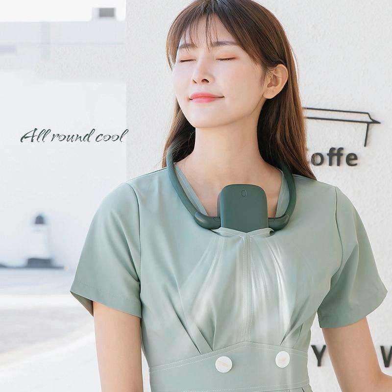 G1 USB Portable Sports Hanging Neck Fan(Dark Green)