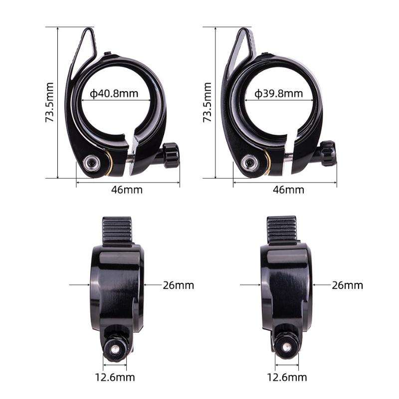 ZTTO Folding Bicycle Seatpost Clamp Retrofit Accessories, Color: 39.8mm (Black)