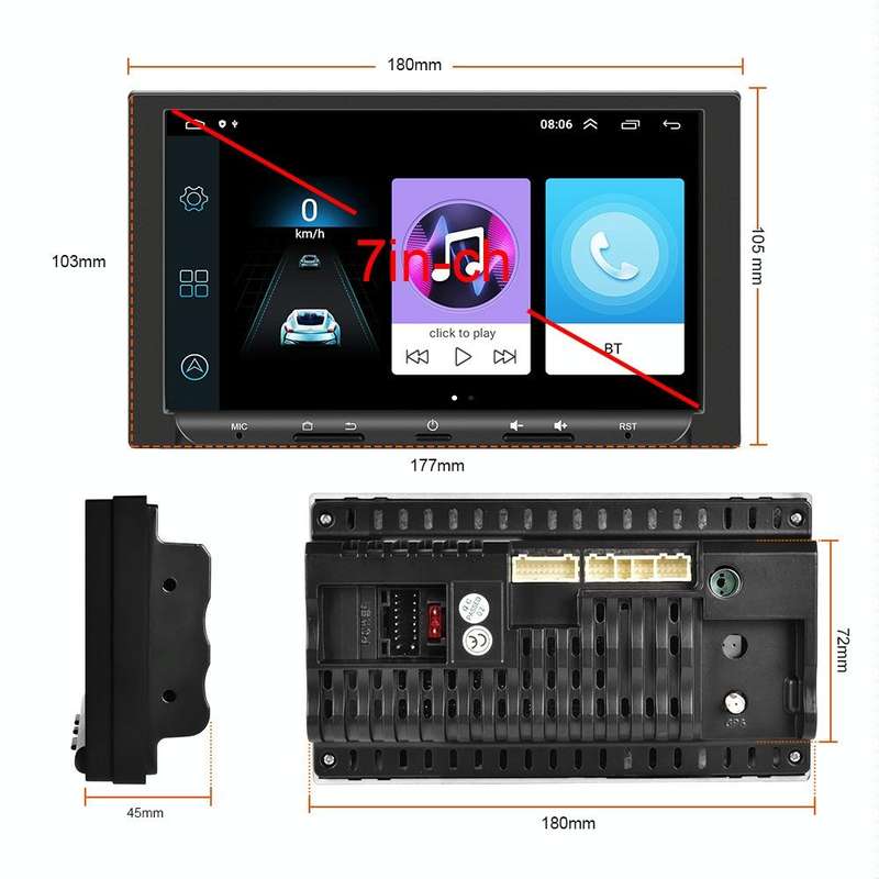 7 inch Carplay GPS Navigation Reverse Integrated Machine, Style: Standard(2+32G)