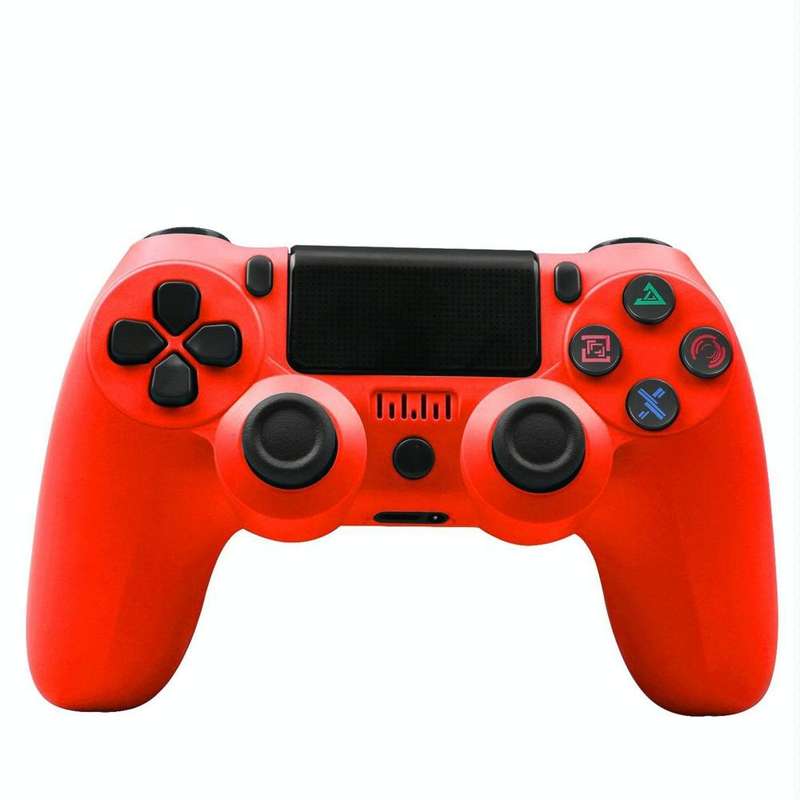 For PS4 Wireless Bluetooth Game Controller With Light Strip Dual Vibration Game Handle(Red)