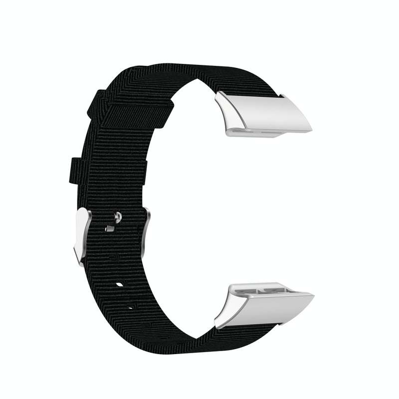 For Garmin Forerunner 35 / 30 Universal Nylon Canvas Watch Band(Black)