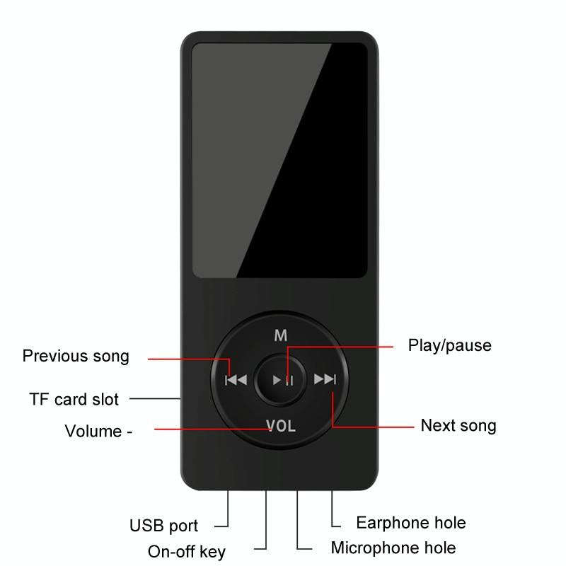 Bluetooth MP3/MP4 Student Walkman Music Player E-Book Playback Without Memory Card
