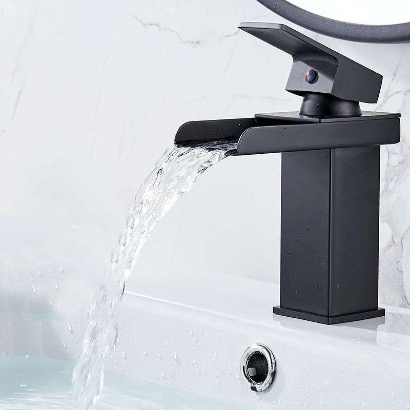 Bathroom Wide Mouth Faucet Square Sink Single Hole Basin Faucet, Specification: HT-81566 Wide-mou...