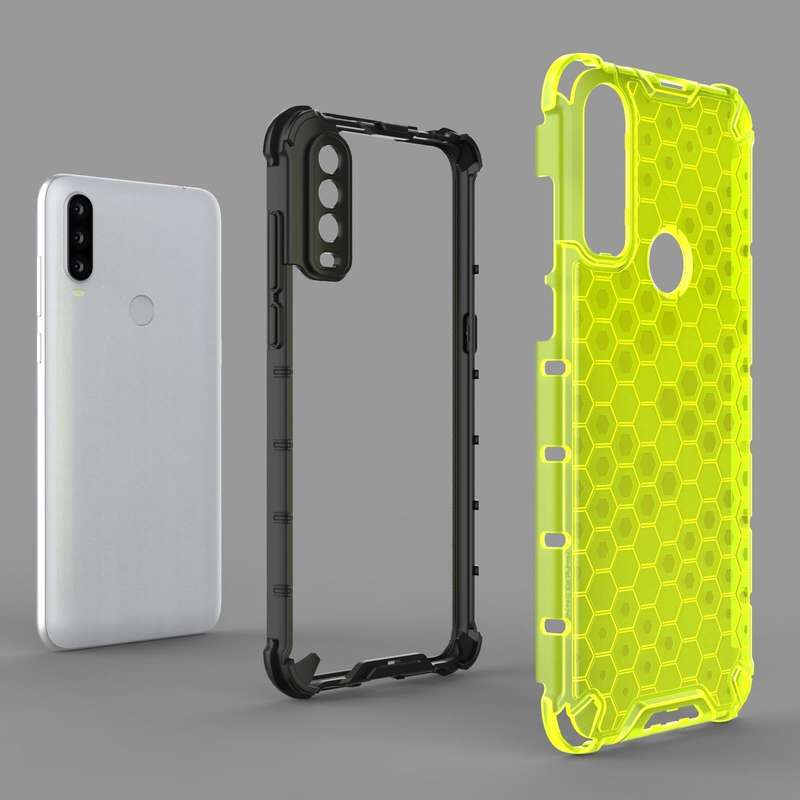 For Alcatel 1S (2020) Shockproof Honeycomb PC + TPU Case(Black)