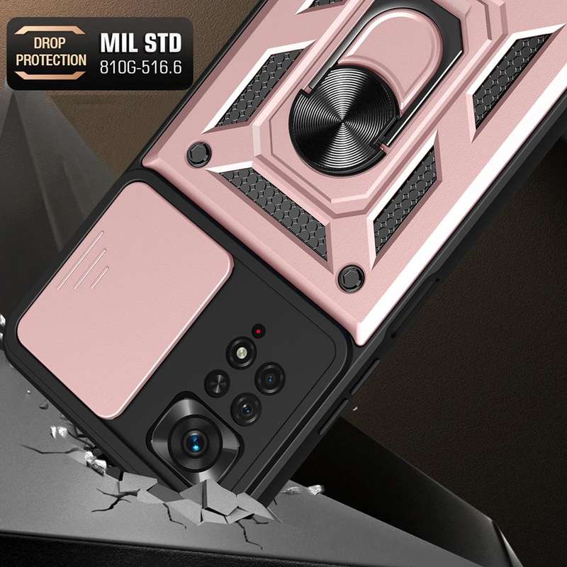 For Xiaomi Redmi Note 11 Pro (Global) Sliding Camera Cover TPU+PC Phone Case(Silver)