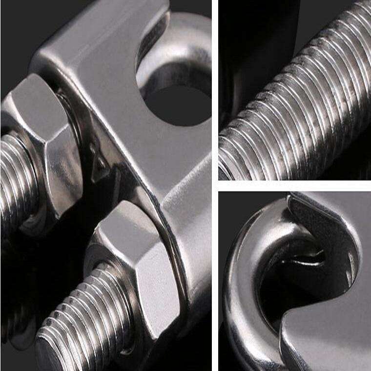 2 PCS Stainless Steel Clip U-shaped Wire Rope Card Head Rope Wire Rope Rolling Head Buckle, Speci...