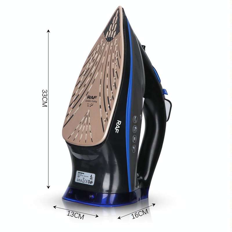 RAF R.1215 Three-Speed Thermostatic Ceramic Soleplate Electric Iron, EU Plug(Black Blue)