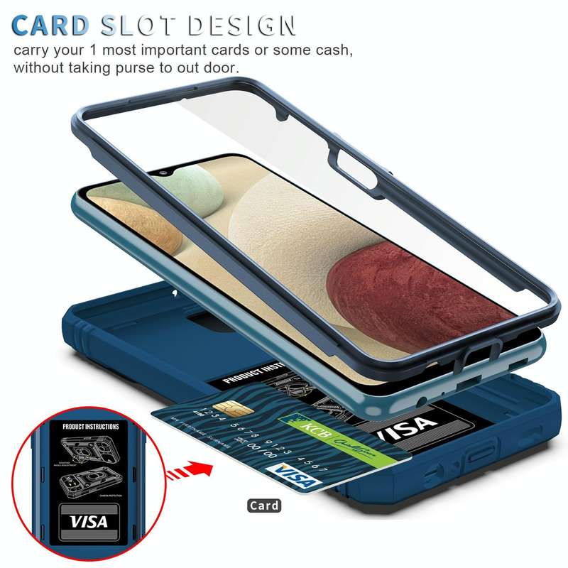 For Samsung Galaxy A12 Sliding Camera Cover Design TPU + PC Protective Case with 360 Degree Rotat...