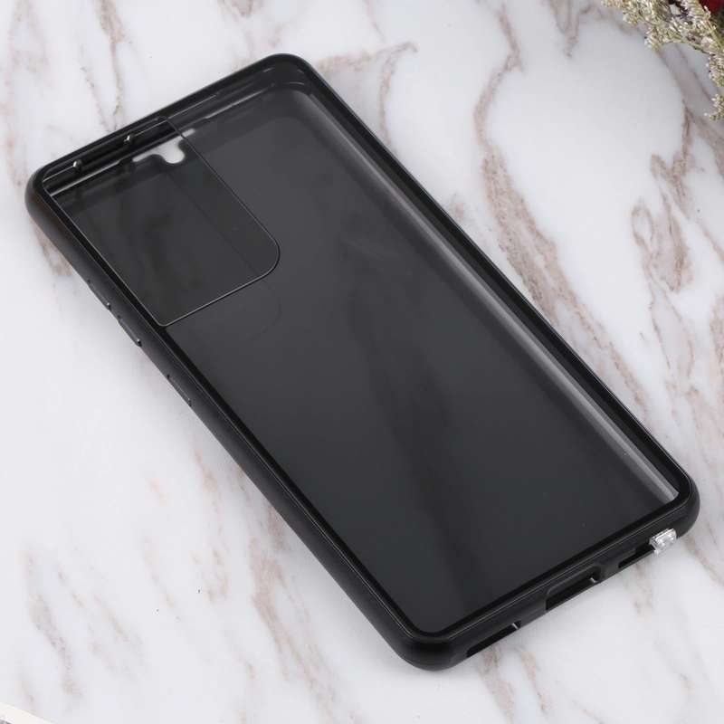 For Samsung Galaxy S21 Ultra 5G Anti-peeping Magnetic Double-sided Tempered Glass Phone Case(Black)