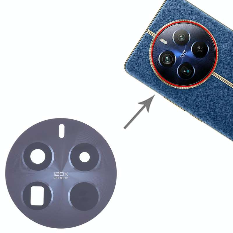 For Realme 12 Pro+ 10pcs Original Back Camera Lens (Black)
