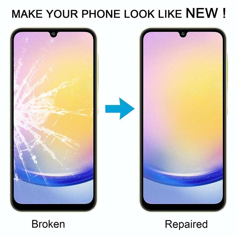 For Samsung Galaxy A25 5G SM-A256B 10pcs Front Screen Outer Glass Lens with OCA Optically Clear A...