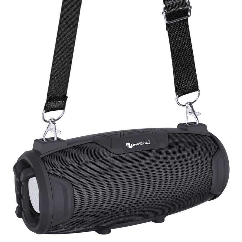 NewRixing NR3026M TWS Outdoor Portable K-song Bluetooth Speaker with Shoulder Strap & Microphone,...