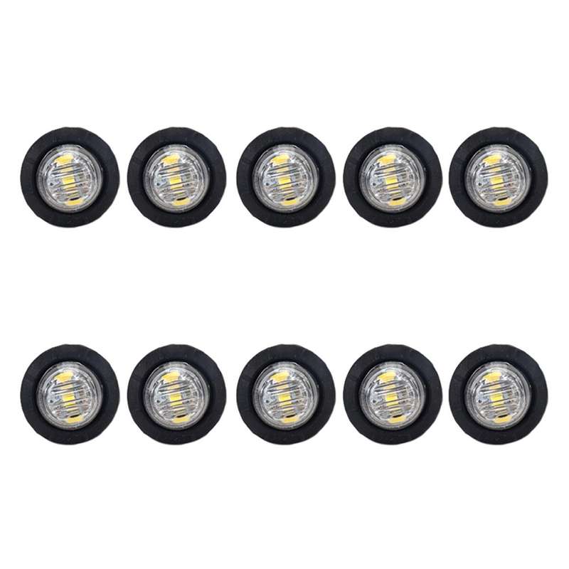 A5012 White Light 10 in 1 Truck Trailer LED Round Side Marker Lamp