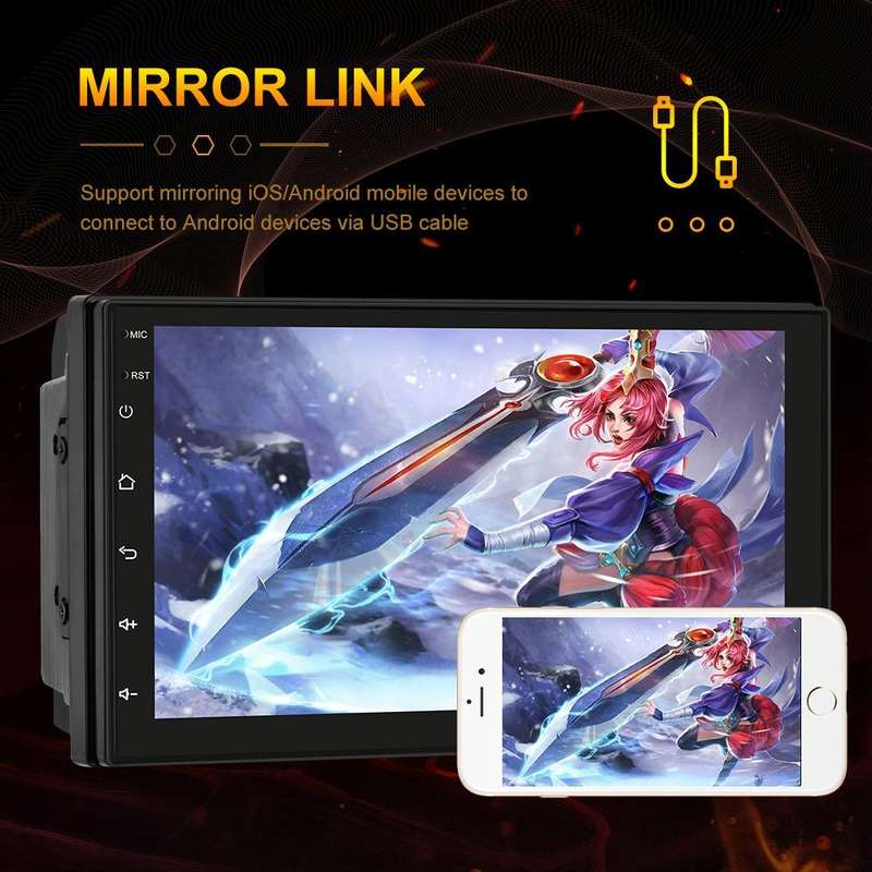 7709 7 Inch Touch Button Dual Ingot Universal MP5 Bluetooth Player, Style:, Sort by color: Standa...