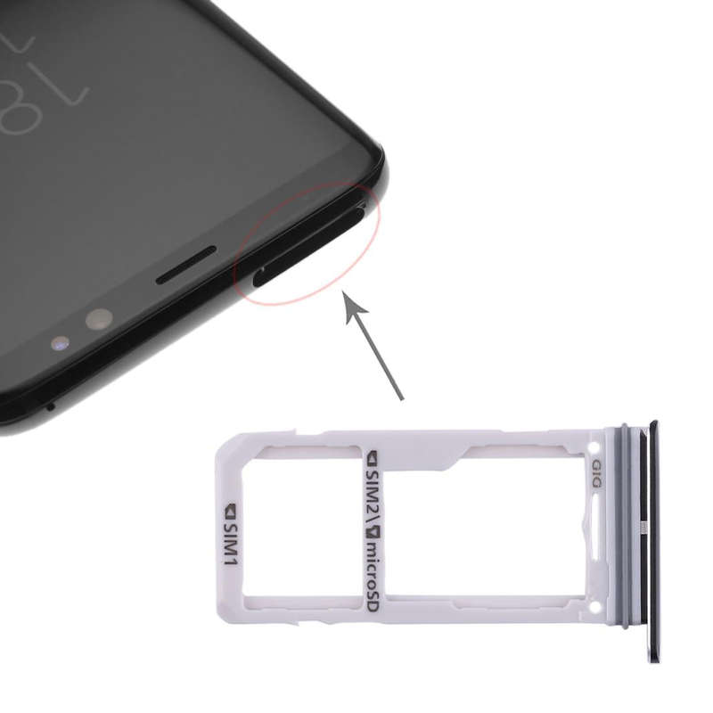For Galaxy S8 / S8+ 2 SIM Card Tray / Micro SD Card Tray (Black)