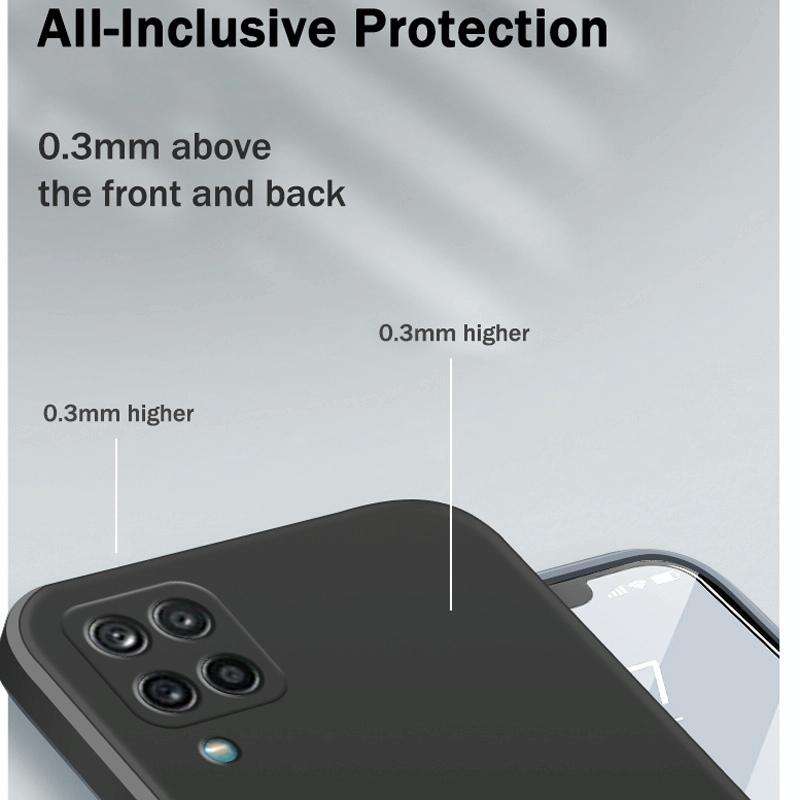 For Samsung Galaxy A12 5G Solid Color Imitation Liquid Silicone Straight Edge Dropproof Full Cove...