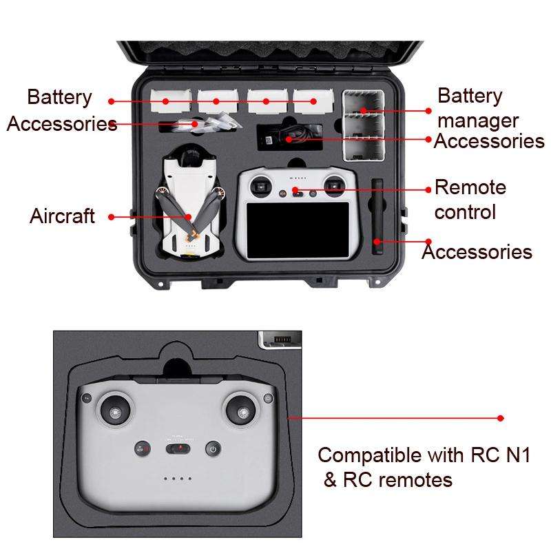 Waterproof Storage Box Carrying Protective Box for DJI Mini 3 Pro(Black)