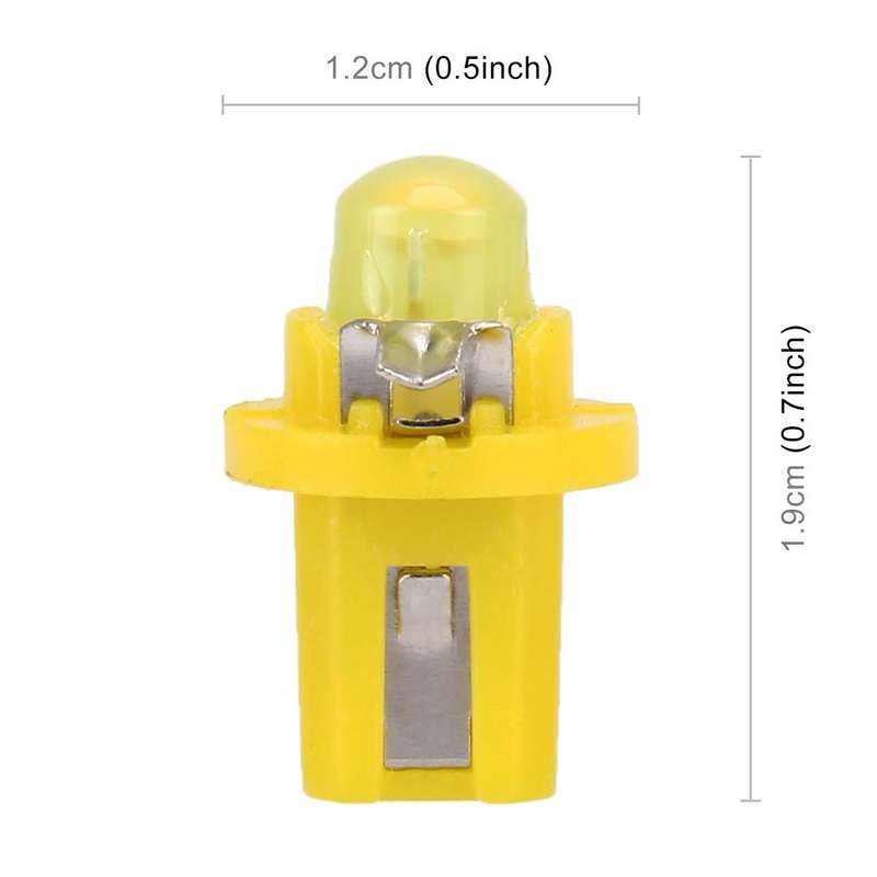 10 PCS 0.4W B8.5 Wedge Instrument Panel COB LED Light Dashboard Gauge Cluster Indicator Lamp Bulb...