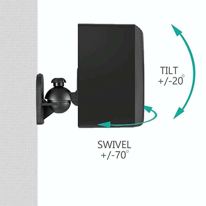 Pair Black Surround Sound Speaker Wall Mount Brackets 45 Degree Rotatable Design TV Wall Mount 8 ...