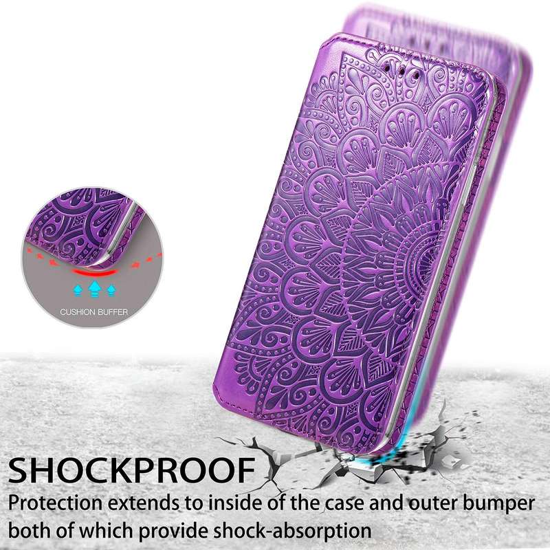 For Samsung Galaxy A32 5G Blooming Mandala Embossed Pattern Magnetic Horizontal Flip Leather Case...