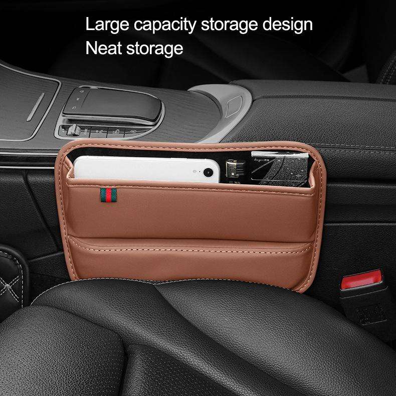 Car Seat Sewing Box Central Control Slot Storage Bag(Brown)