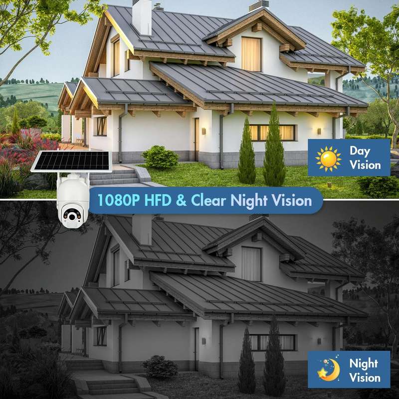 T22 1080P Full HD Solar Powered 4G Network EU Version Camera, Support PIR Alarm, Night Vision, Tw...