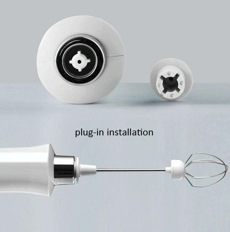 Whisk Household Electric Baking Mini Wireless Hand-Held Charging Stirrer Milk Frother(White)